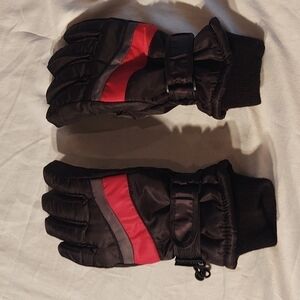Thinsulate Red, Gray, and Black Gloves Sz S/M
